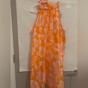 J.Crew Darling Orange Floral Sun Dress sz 10